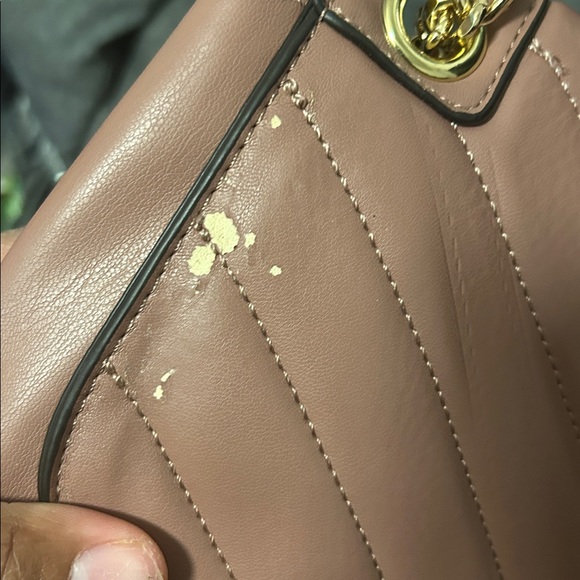 JustFab Blush Quilted Shoulder Bag with Gold Chain - Picture 12 of 12